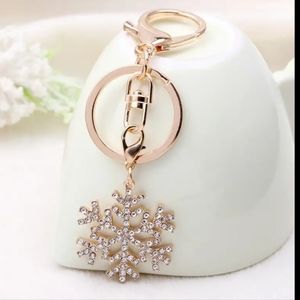 NEW! Crystal Ice Snow Snowflake Keychain Purse Charm Stocking Stuffer Gift